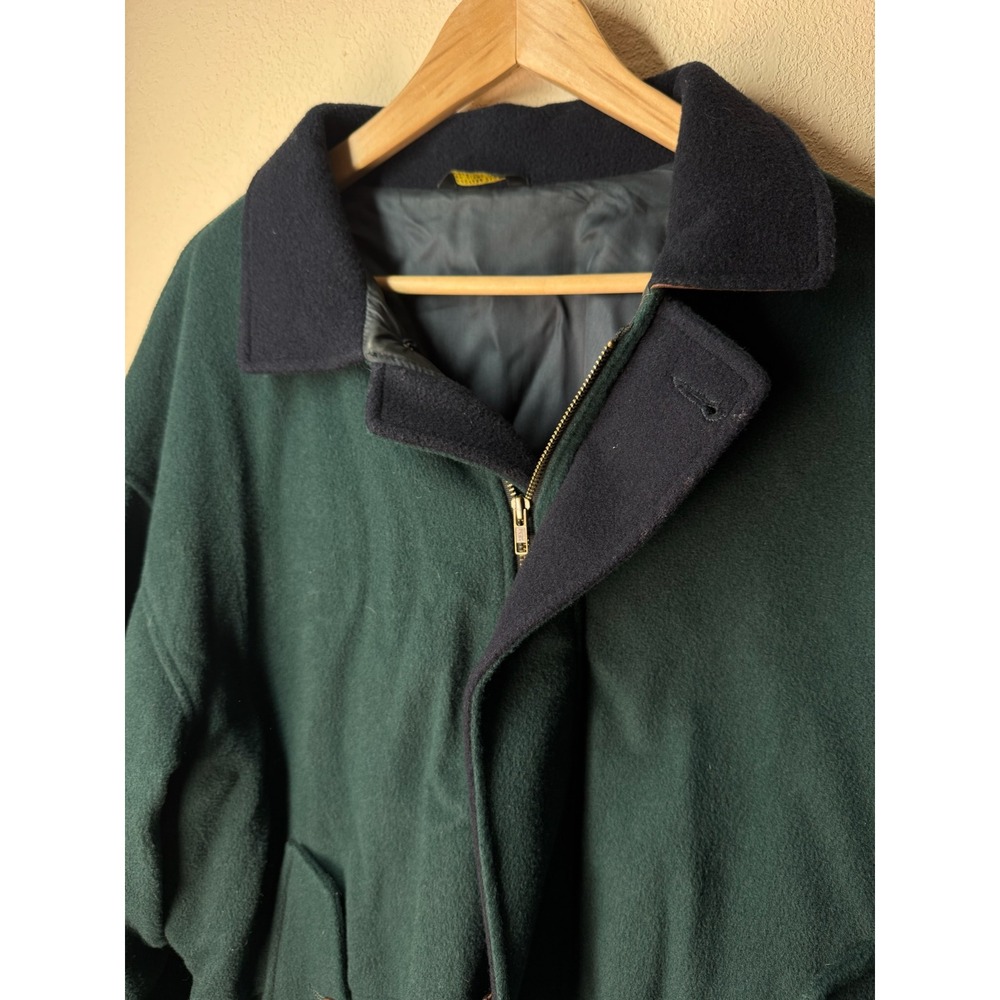 Zero King Juster's‎ Wool Blend Bomber Jacket Mens XL Dark Green Blue Barn Coat